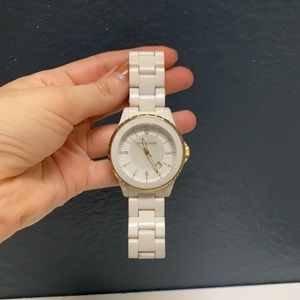 MICHAEL KORS - white ceramic and opal watch